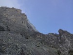 Escalade en haute montagne, la face ouest des Drus, Massif du Mont-Blanc, France