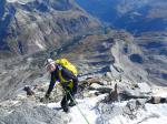Retour côté Zermatt, le plus dur reste à faire, la descente ne fait que commencer.