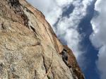 Permafrust, le "headwall" et son "splitter" (language pour faire branché), L6, une bonne fissure à doigts en 7b+ made in Yosémite, le top.